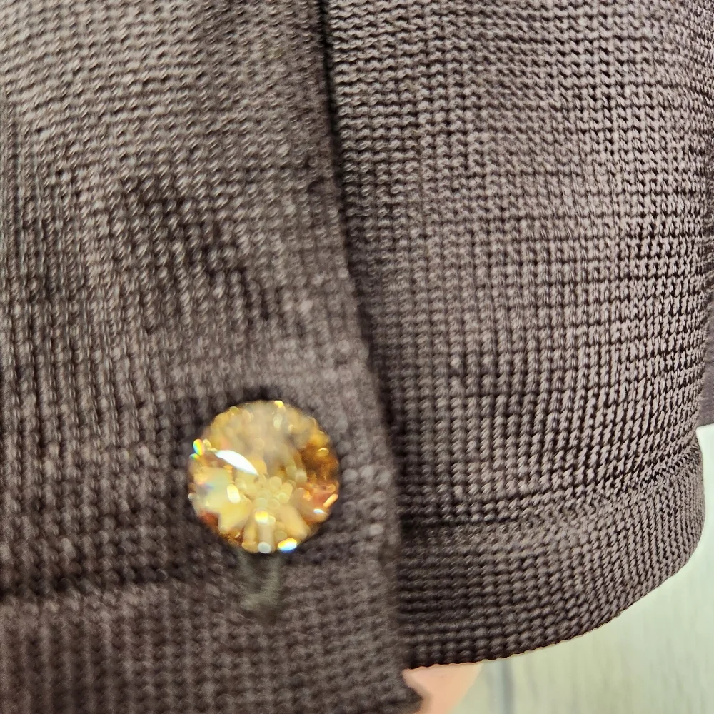 Anne Klein Brown Cardigan with Button Detail size Large - Picture 3 of 10